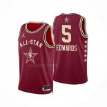 Maglia All Star 2024 Minnesota Timberwolves Anthony Edwards NO 5 Rosso