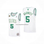 Maglia Boston Celtics Kevin Garnett NO 5 Hardwood Classics Throwback 2007-08 Bianco