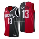 Maglia Brooklyn Nets Houston Rockets James Harden NO 13 Split Nero Rosso