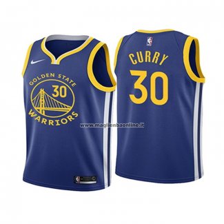 Maglia Bambino Golden State Warriors Stephen Curry NO 30 Icon 2019-20 Blu