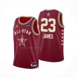 Maglia All Star 2024 Los Angeles Lakers LeBron James NO 23 Rosso