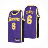Maglia Bambino Los Angeles Lakers Lebron James NO 6 Statement Viola