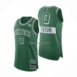 Maglia Boston Celtics Jayson Tatum NO 0 Citta Autentico Verde