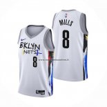Maglia Brooklyn Nets Patty Mills NO 8 Citta 2022-23 Bianco