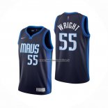 Maglia Dallas Mavericks Delon Wright NO 55 Earned 2020-21 Blu