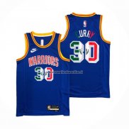 Maglia Golden State Warriors Stephen Curry NO 30 Classic Royal Special Mexico Edition Blu