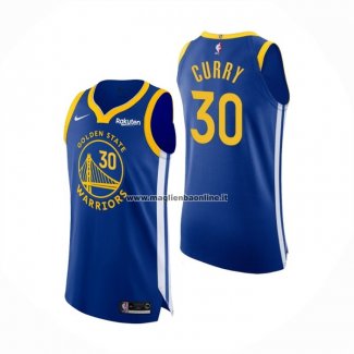 Maglia Golden State Warriors Stephen Curry NO 30 Icon Autentico Blu