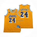 Maglia Los Angeles Lakers Kobe Bryant NO 24 Retro Giallo
