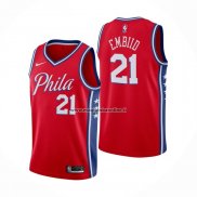 Maglia Philadelphia 76ers Joel Embiid NO 21 Statement Rosso
