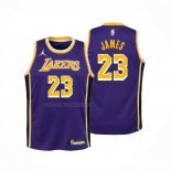 Maglia Bambino Los Angeles Lakers Lebron James NO 23 Statement Viola