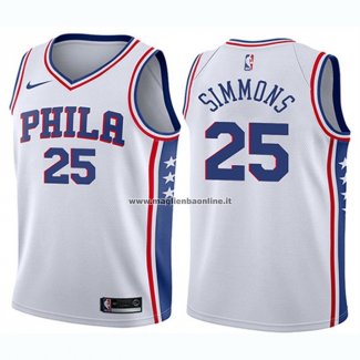 Maglia Bambino Philadelphia 76ers Ben Simmons NO 25 Association 2017-18 Bianco