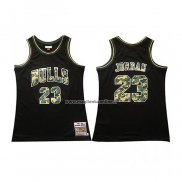 Maglia Chicago Bulls Michael Jordan NO 23 Camuffamento Nero