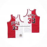 Maglia Chicago Bulls Scottie Pippen NO 33 Mitchell & Ness Rosso Bianco