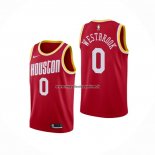 Maglia Houston Rockets Russell Westbrook NO 0 Hardwood Classics Rosso