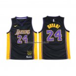 Maglia Los Angeles Lakers Kobe Bryant NO 24 2017-18 Nero