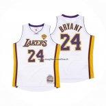 Maglia Los Angeles Lakers Kobe Bryant NO 24 Mitchell & Ness 2009-10 Bianco