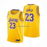 Maglia Los Angeles Lakers LeBron James NO 23 Icon 2020-21 Giallo