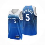 Maglia Minnesota Timberwolves Anthony Edwards NO 5 Citta 2023-24 Blu