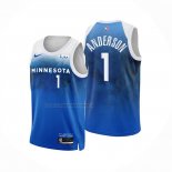 Maglia Minnesota Timberwolves Kyle Anderson NO 1 Citta 2023-24 Blu