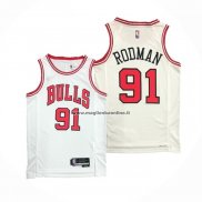 Maglia Chicago Bulls Dennis Rodman NO 91 Association 2021 Bianco