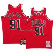 Maglia Chicago Bulls Dennis Rodman NO 91 Mitchell & Ness 1997-98 NBA Finals Rosso