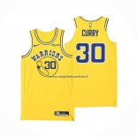 Maglia Golden State Warriors Stephen Curry NO 30 Hardwood Classic Autentico Giallo