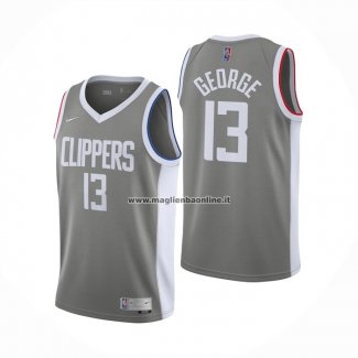 Maglia Los Angeles Clippers Paul George NO 13 Earned 2020-21 Grigio