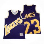 Maglia Los Angeles Lakers LeBron James NO 23 Mitchell & Ness Big Face Viola