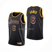 Maglia Los Angeles Lakers LeBron James NO 6 Earned 2021-22 Nero