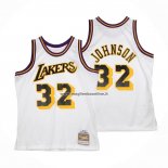 Maglia Los Angeles Lakers Magic Johnson NO 32 Mitchell & Ness1984-85 Bianco