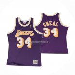 Maglia Los Angeles Lakers Shaquille O'neal NO 34 Hardwood Classics Throwback Viola