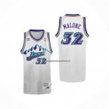 Maglia Utah Jazz Karl Malone NO 32 Retro Bianco