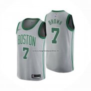 Maglia Boston Celtics Jaylen Brown NO 7 Citta 2018-19 Grigio