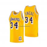 Maglia Los Angeles Lakers Shaquille O'neal NO 34 Mitchell & Ness 1996-97 Giallo