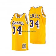 Maglia Los Angeles Lakers Shaquille O'neal NO 34 Mitchell & Ness 1996-97 Giallo