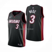 Maglia Miami Heat Dwyane Wade NO 3 Icon Nero