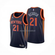 Maglia New York Knicks Cam Reddish NO 21 Statement 2022-23 Nero