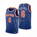 Maglia New York Knicks Kristaps Porzingis NO 6 Icon Blu