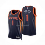 Maglia New York Knicks Obi Toppin NO 1 Statement 2022-23 Nero