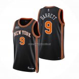 Maglia New York Knicks RJ Barrett NO 9 Citta 2021-22 Nero