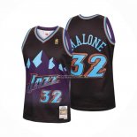 Maglia Utah Jazz Karl Malone NO 32 Mitchell & Ness 1996-97 Nero