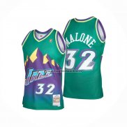 Maglia Utah Jazz Karl Malone NO 32 Mitchell & Ness 1996-97 Verde