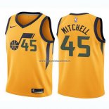 Maglia Bambino Utah Jazz Donovan Mitchell NO 45 Statement 2017-18 Giallo