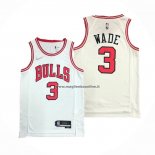 Maglia Chicago Bulls Dwyane Wade NO 3 Association 2021 Bianco