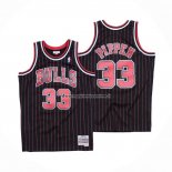 Maglia Chicago Bulls Scottie Pippen NO 33 Hardwood Classics Throwback 1995-96 Nero