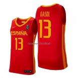 Maglia Espana Marc Gasol NO 13 2019 FIBA Baketball World Cup Rosso