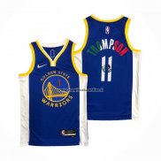 Maglia Golden State Warriors Klay Thompson NO 11 Icon Royal Special Mexico Edition Blu