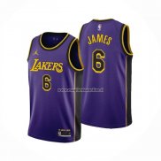 Maglia Los Angeles Lakers LeBron James NO 6 Statement 2022-23 Viola