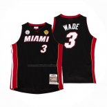 Maglia Miami Heat Dwyane Wade NO 3 Mitchell & Ness 2012-13 Autentico Nero