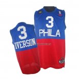 Maglia Philadelphia 76ers Allen Iverson NO 3 Retro Blu Rosso